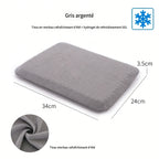 Coussin en gel Calmyo, housse gris argenté