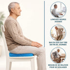 Coussin en gel Calmyo installé sur une chaise de bureau